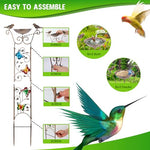 HASTHIP® Garden Climber Support Stand Vintage Iron Bird Bath Bowl 100CM Outside Standing Plant Home Outdoor Decorations Feeder Station Drinking for Balcony 3 PCS