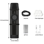 HASTHIP Kazoo Musical Instrument for Kids and Adults with 5 Membranes and Aluminum Alloy Body | Black