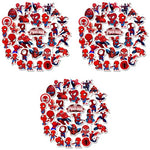 HASTHIP® 35PCS Spider-Man Stickers for Kids Superhero Cartoon PVC Waterproof for Water Bottle Helmet Flask Car Bike Bumper Skateboard Luggage 5 Cm Red