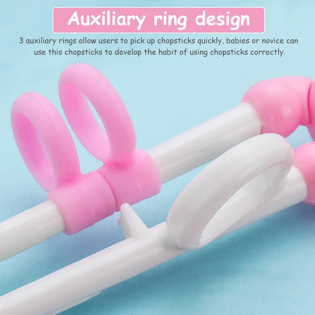 Training Chopsticks for Kids and Adults Chopsticks for Beginners Learning Kids Auxiliary Chopsticks Holding Position for Kids 1-6 Years Left-Handed and Right-Handed, (Pink) - 1 Pair