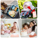 HASTHIP® 4 Pack Baby Wipes Dispenser Pouch, Reusable PVC Wet Wipe Holder with Flip-top Zip Lock, Portable Travel Wipes Case for Stroller, Diaper Bag & Home Use, 24x13.5cm