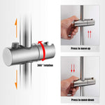 HASTHIP Shower Slide Rail for Bathroom with Adjustable Holder and No Drill Mounting | 25.9 in Stainless Steel Design