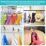HASTHIP® ZIBUYU 20 Pack No-Trace Rubberized Cloth Clips with Hooks, Multi-Purpose Drying Clips for Towels, Socks, Baby & Adult Garments, Strong Plastic Laundry Pegs for Indoor & Outdoor Use