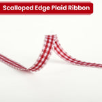 HASTHIP Gingham Plaid Ribbon for Gift Wrapping and DIY Crafts featuring Refined Edge 1cm x 10 Yards | Red and White Checked Decor