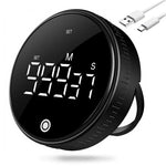 HASTHIP Magnetic Digital Timer for Kitchen and Study with USB Rechargeable Battery | LCD Display and Manual Rotating Control