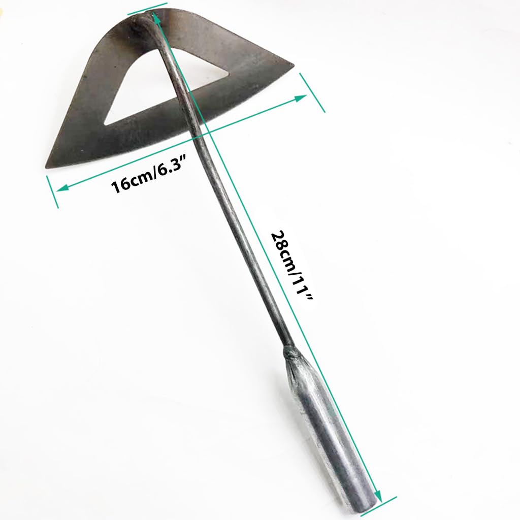 HASTHIP Weeder Hand Tool for Garden and Lawn with 6.3 in Wide Head and 11 in Handle | Iron Construction