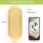 HASTHIP Jewelry Organizer Trays for Dressing Table and Bathroom featuring 23x9 cm Stainless Steel Design | Golden Trinket Plates for Home Décor