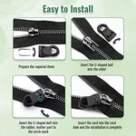 HASTHIP® 40PCS Zip Puller Zipper Pulls Replacement Kit, Universal Jacket Zipper Chain, Removable Zip Puller Tab for Bags, Purses, Luggage, Backpacks, Boots, Tents (3 Styles, 4 Sizes)