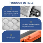 HASTHIP® BrandName Hard EVA Carrying Case for Crucial X8 Portable SSD 500GB 1TB 2TB 4TB, Water-Resistant Shockproof Travel Storage Bag with Strap & Mesh Pocket (Case Only)