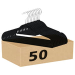 HASTHIP Velvet Hangers for Clothes with Non Slip Flocked Design 50Pcs | Space Saving Wardrobe Organizer