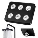 HASTHIP Rain Shower Head for Bathroom with 360° Rotation and Six 14 Nozzle Outlets | Black ABS