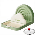 HASTHIP Spoon Rest Pot Lid Holder for Kitchen with Detachable Grooved Drain Tray 21x13.5x11cm