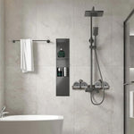 HASTHIP Wall Storage Tray for Kitchen and Bathroom featuring Dual Drain Design and Strong Suction Cups