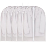 HASTHIP® 5Pcs Garment Bag Wardrobe Hanging Garment Bag, PEVA Transparent Dustproof Garment Cover Zip-up Garment Bag for Suit, Coat, Tuxedos, Coats, Blazer, Jacket, 60x100cm