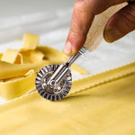 HASTHIP Ravioli Stamp Maker Cutter Set of 3 with Wooden Handle and Fluted Edge for Pasta | Food‑Grade Stainless Steel