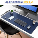 HASTHIP® Desk mat Desk Top Mouse Mat 100x50cm,Extra Large PU Leather Gaming Mouse Pad,Waterproof Non-Slip Double-Sided Protector for Keyboard Laptop Office & Home Writing Surface Easy to