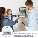 HASTHIP® 251Pcs Picture Frame Hanging Kit with Tool Box, Silver Metal Hangers, Saw-Tooth Strips & M4 Screws, Hardware Heavy Duty Picture Hangers for Artworks, Photos & Decorative Wall Panels