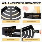 HASTHIP® Corner Bathroom Shelf, Wall Mounted Aluminum Organizer, Self-Adhesive Storage Rack for Shower Accessories, Toiletries, Shampoo, Soap, Lotion