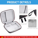 HASTHIP® Hard Carrying Case for Samsung T9 Portable Solid State Drives 1TB 2TB 4TB Storage Case for Solid State Drive EVA Waterproof SSD Travel Bag Accessory Bag with Handstrap, No SSD Included, Black