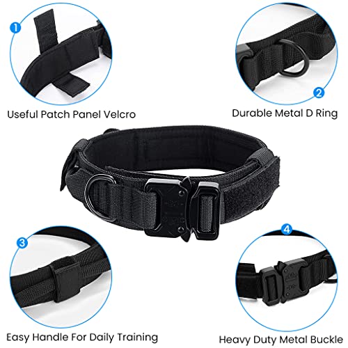 HASTHIP® Dogs Collar Adjustable Nylon Tactical Dog Collar with Strap