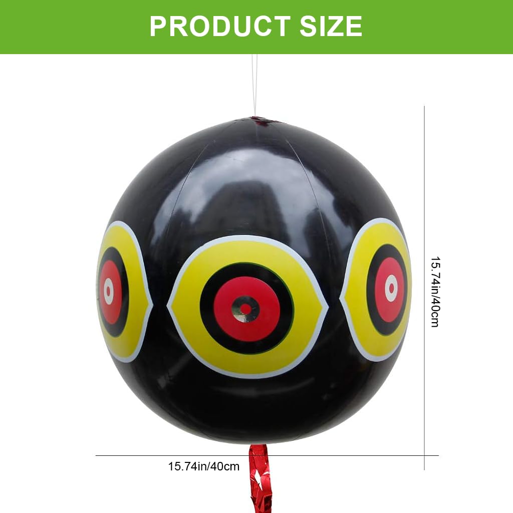 HASTHIP Bird Repelling Balloons for Gardens and Fruit Trees 3 pcs 40 cm | Visual Predator Eye Deterrent
