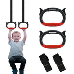 HASTHIP® Anillos de Gimnasia para Niños con Correas de Nailon Ajustables,Aros Antideslizantes Goma,Entrenamiento Fuerza en Casa Carga 150kg Equipo Fitness para Niños y Adolescentes
