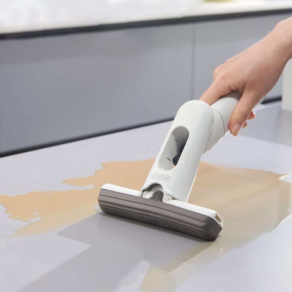 HASTHIP Spray Mop for Kitchen and Bathroom Cleaning with Built In Sprayer Handle | Lightweight One Handed PU Sponge Design