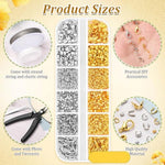 HASTHIP® 1200Pcs Jewelry Making Kit,Includes Gold & Silver Crimp Beads,Bracelet Clasps Crimp Covers Tubes Jump Rings Pliers Tweezers & Beading Wire for DIY Necklace and Bracelet Crafts