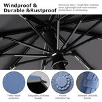 HASTHIP® Large Travel Umbrella for Men Women, 50'' Automatic Open Close Windproof Folding Umbrella with Reflective Strip, 10 Dual Ribs Reinforced, UPF 50+ 99% UV Protection, Compact Portable