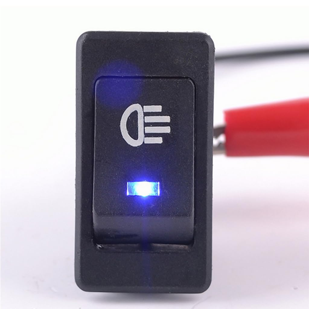 HASTHIP® ELEPHANTBOAT Interruptor de luz antiniebla para Coche 12V 35A con LED Azul, Interruptor basculante de 4 Pines ON/Off Universal ASW-17D - 1 Pieza
