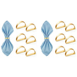 HASTHIP Napkin Rings for Dining Table featuring Golden Semicircle Design and 24PCS Set