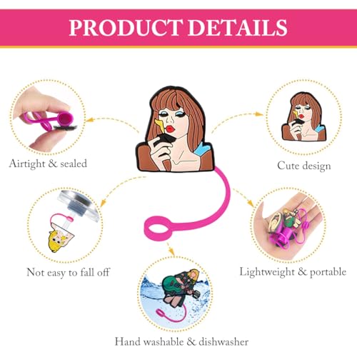 HASTHIP® 12PCS Stanley Straw Cover for Cup 30 40 Oz Taylor Swift Creative Topper Gift for Fans Cute Accessories