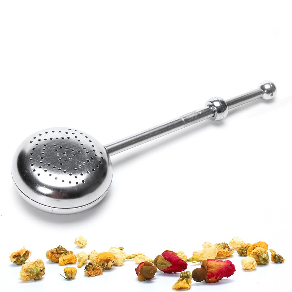 HASTHIP® Ball Strainer Tea Infuser with Push Handle 304 Stainless Steel