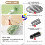 HASTHIP® 4pcs Silicone Baby Bottle Brush Set with Stand,Rotatable Cleaning Brush,Straw Soother Multipurpose Dishwasher Safe Bottle Cleaner for Cups Mugs Glassware