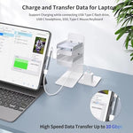 HASTHIP® USB C Splitter, Dual USB C Headphone/Data and Charger Adapter, 3 in 1 USB C Audio Dongle USB C Data Adapter with PD 60W Charging for iPhone 16/16Pro/15/15Pro, Galaxy S24/S23/S22, Pixel 8/7