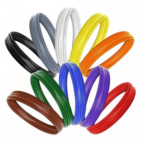HASTHIP® 10 Rolls 3D Pen Filaments 32.8ft Per Roll,10 Colors 3D Pen Refill Low-Temperature PCL Filament for,Wire Filament Set 3 D Drawing Materials - PLA