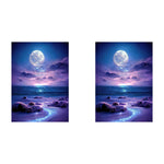 HASTHIP DIY 5D Diamond Painting Art Kit for Home Decor featuring 12 x 16 in Moonlit Beach Scene | 2 PCS Beginner Set