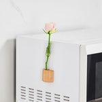 HASTHIP Fridge Magnet Hydroponics Tube for Home Decor with Magnetic Wooden Holder | Fresh Green Style