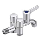 HASTHIP 3 in 1 Flush Wall Faucet for Laundry and Household Use with Divided Valve | Stainless Steel Space Saving Design