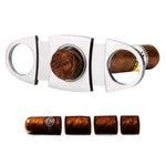HASTHIP Pocket Cigar Cutter with Double Guillotine Blades | Stainless Steel 3PCS Set