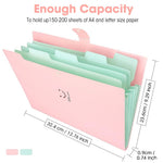 HASTHIP Accordion File Folder for Documents with 5 Compartments and Snap Closure | A4 Plastic Folders for School and Office