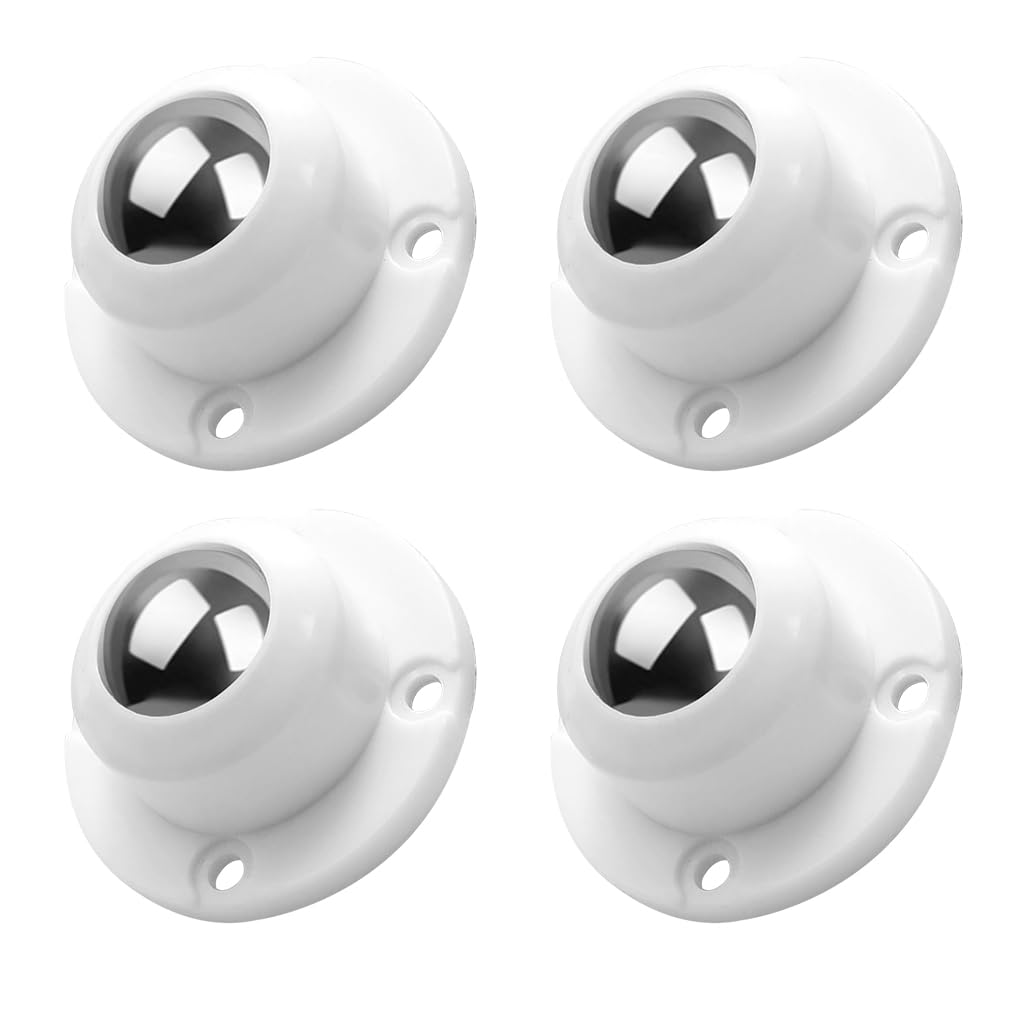 HASTHIP Caster Wheels for Furniture and Small Appliances featuring 360° Swivel | 4pcs Self Adhesive Design with 200kg Capacity and White Finish