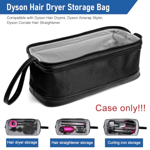 HASTHIP® Hair Tools Travel Bag for Dyson/Shark Flexstyle Carrying Case Portable Shark Hair Air Wrap Dryer Case Waterproof Dustproof Flat Curling Iron Travel Organizer, Black