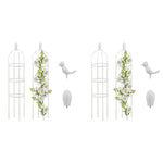HASTHIP Garden Plant Support for Climbers with Obelisk Trellis 120cm | Decorative Bird Tip