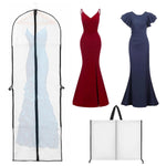 HASTHIP Gown Garment Bag for Wedding and Prom Dresses 70.8x23.6 in with Zipper Window | White Non Woven Fabric Storage