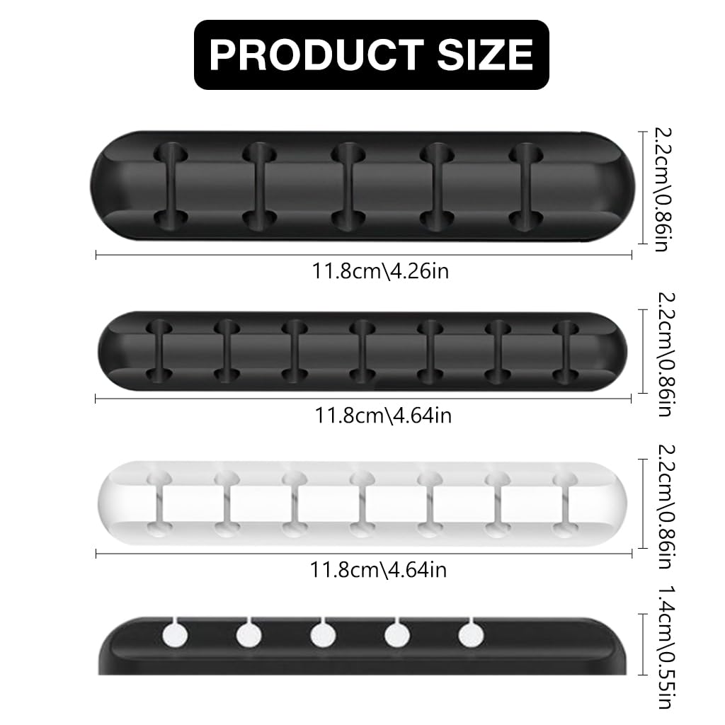 HASTHIP® 3Pcs Cable Organizer Self-adhesive Cable Organizer Holder 3 Sizes Multi-slot Cable Management Cord Organizer Clips for Desk, Under Desk, Car Dashboard, Office