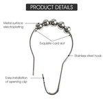 HASTHIP® 24 pcs Stainless Steel Curtain Hooks for Bathroom Shower Rods Curtains, Shower Curtain Hooks Rings, Curtain Rings Metal-(6 x 4cm/2.3 x 1.6 inch, Silver)