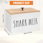 HASTHIP Sanitary Pads Storage Box 20x13x13cm for Girls with Lid and Wooden Organizer Design