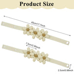 HASTHIP Curtain Tiebacks for Drapes with Pearl Flower Design and Elastic Cord | 2 Pack