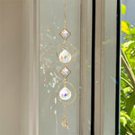HASTHIP Crystal Sun Catcher Set for Home Decor with 4 Hanging Charms | Reflective Ornaments for Windows and Rooms
